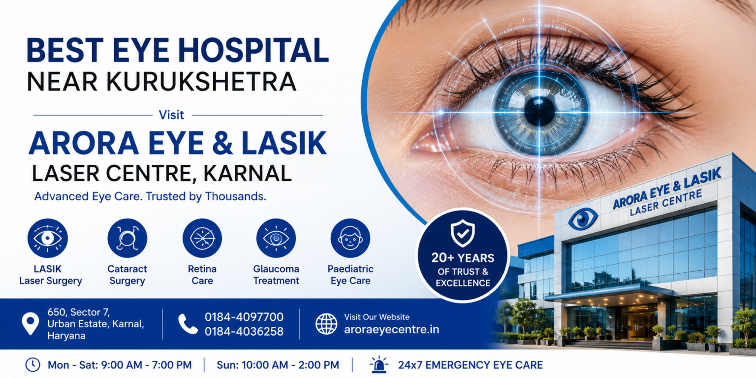 Best Eye Hospital Near Kurukshetra – Expert Eye Care at Arora Eye & LASIK Centre, Karnal