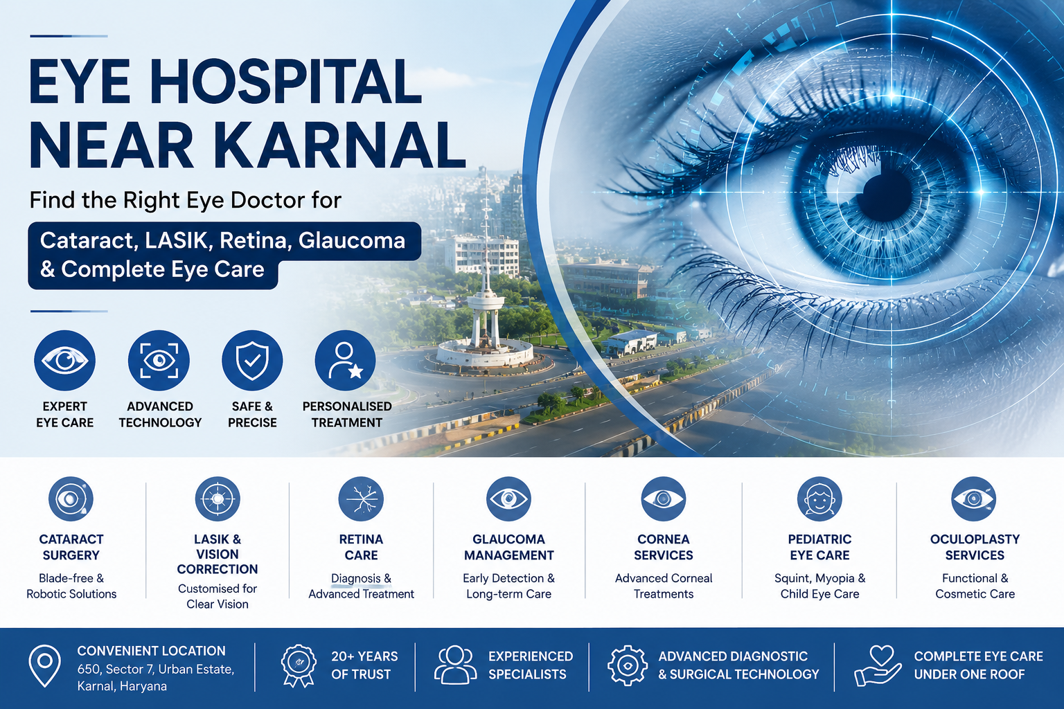 Eye Hospital Near Karnal: Find the Right Eye Doctor for Cataract, LASIK, Retina, Glaucoma & Complete Eye Care